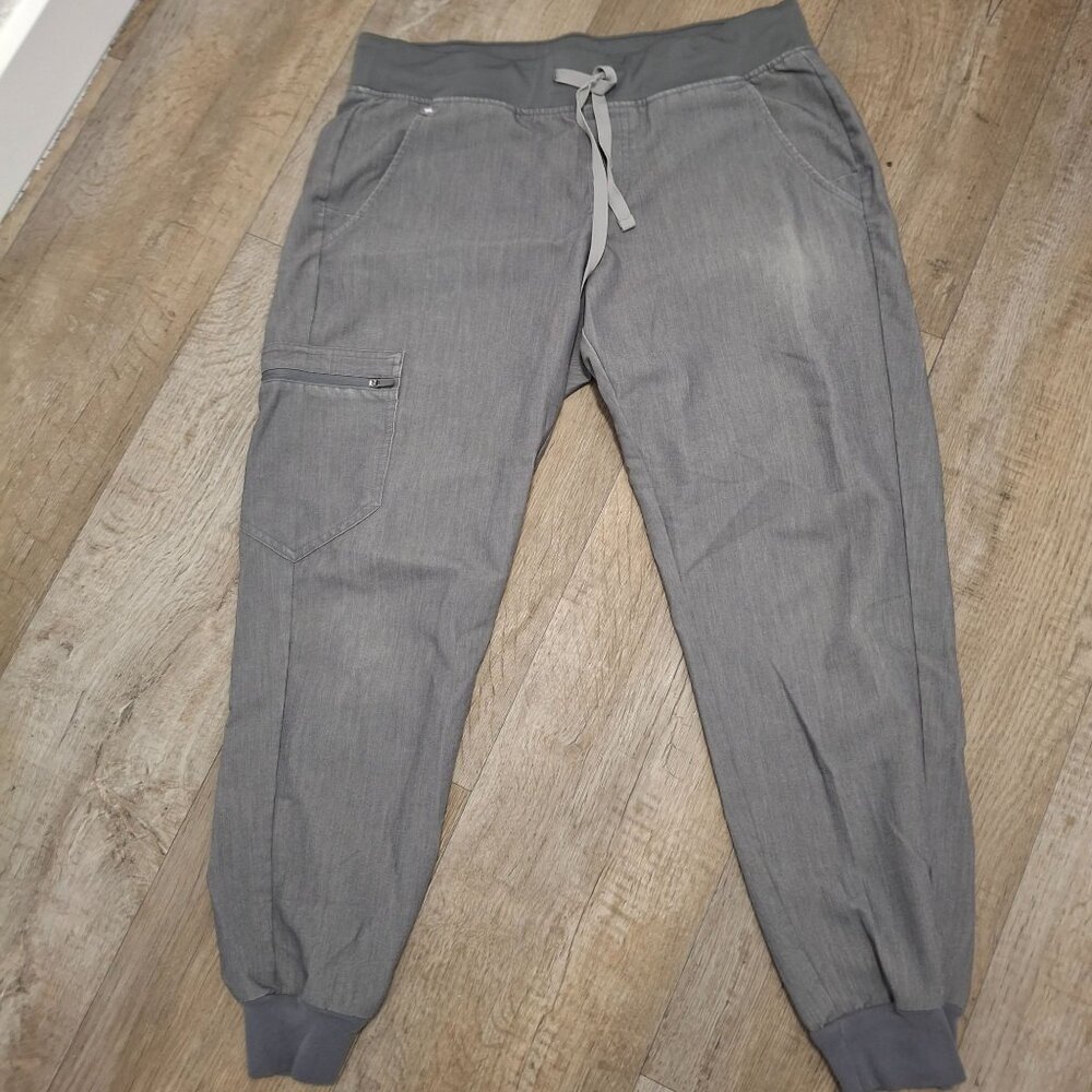 Figs Technical Collection Jogger Scrub Pants M/P Gray Polyester & Cotton READ